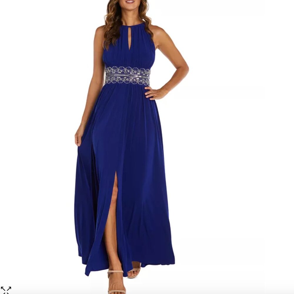 Navy Blue Grecian One Shoulder Goddess Military Evening Cocktail Dress CX830020 main image 0